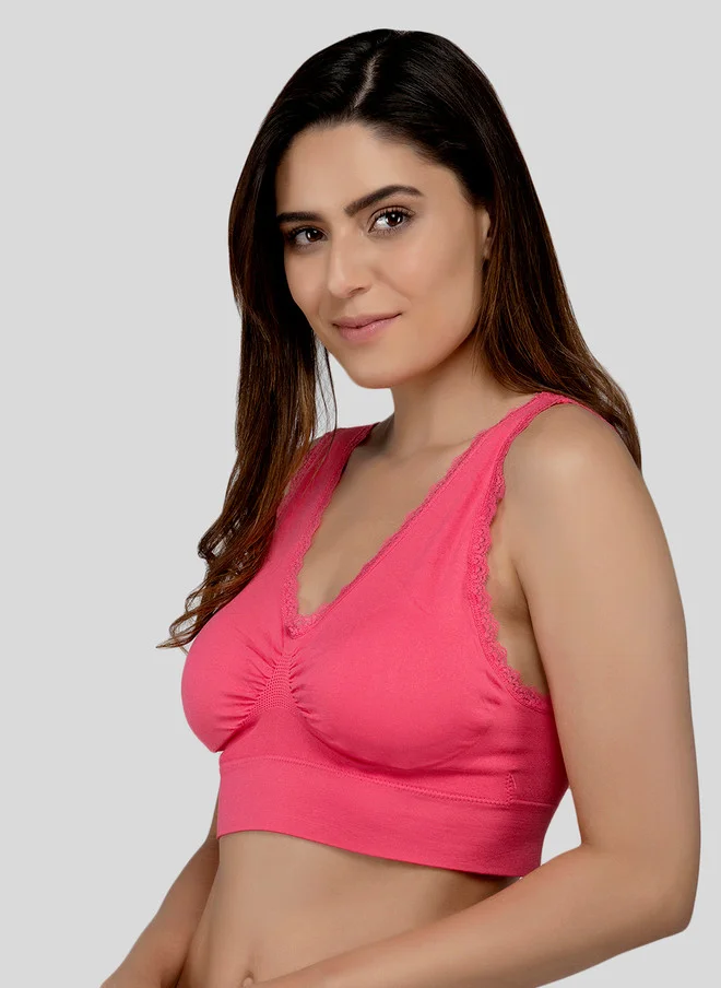 ليس اند مي  Laceandme Pink Solid Non-Wired Lightly Padded Everyday Bra 4297